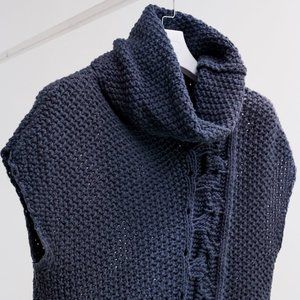 Sarah Pacini Blue Knit Wool Tunic